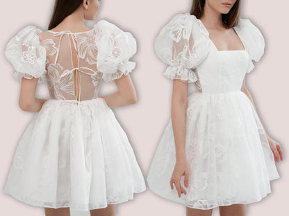 PUFFY Dress - Puffy Sleeve sewing pattern|  Bridal dress| Women dress pattern| Short dress| one piece dress | Wedding dress pattern| Top