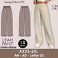 LEAH Pant PDF Sewing Pattern | Palazzo Pants | Elastic Waist | Wide Leg Pants | Digital Pattern | 13 Sizes XXXS–5XL| women sewing pattern