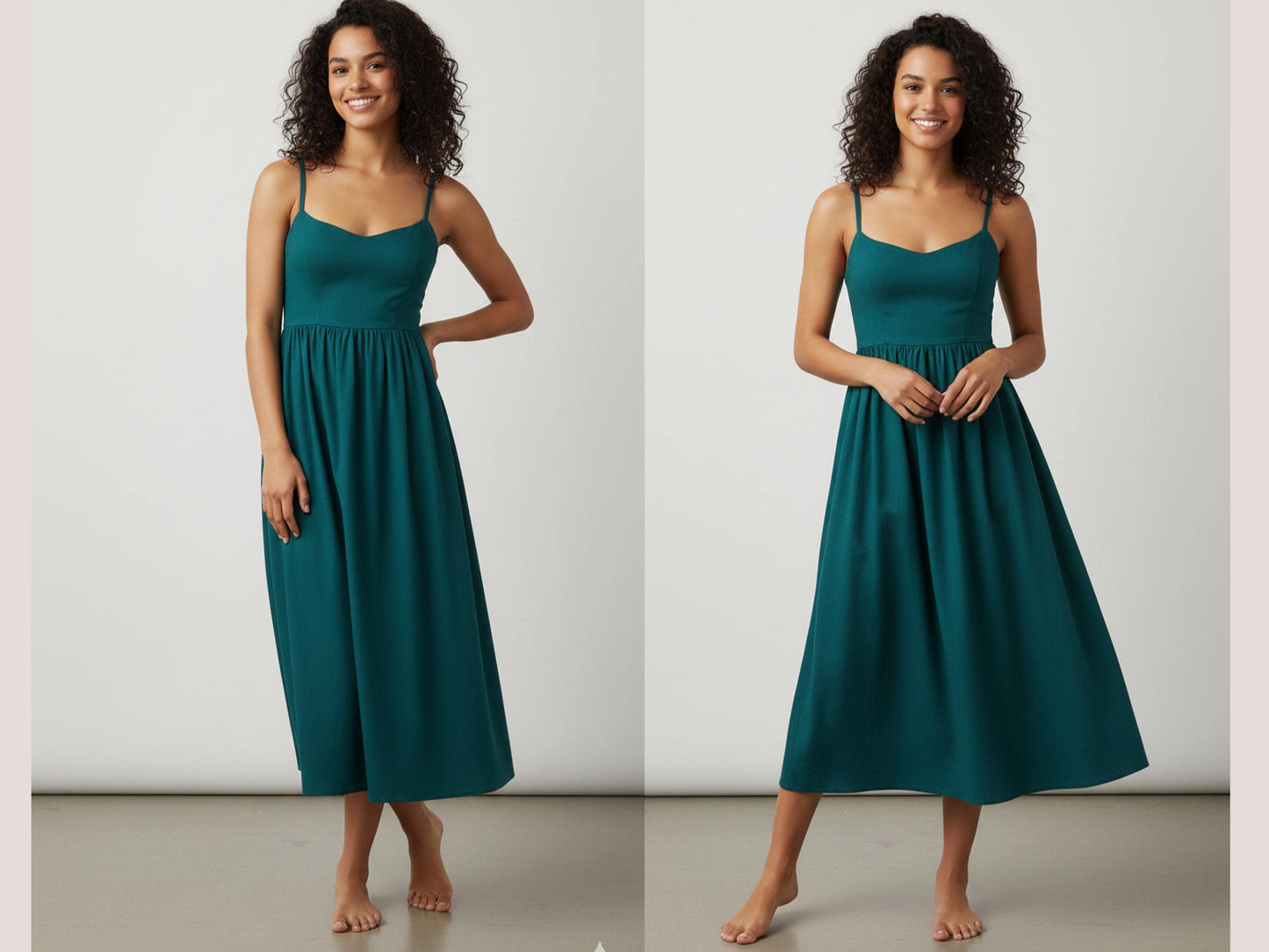Strappy Midi Dress with Pockets, A-Line Summer, women's Sundress Sewing Pattern XS- 3XL