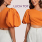 LUCIA Top - One shoulder puffy sleeve top  | Top sewing pattern | Asymetrical summer top , short top, women Top digital sewing Pattern PDF