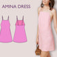 AMINA Dress - backless dress | Minimalist dress | Women dress pattern| one piece | square neckline dress| Sleeveless | sewing pattern pdf