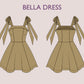 Bow straps dress pattern | Women dress sewing pattern | Bow Mini dress sewing pattern | PDF Sewing pattern | 15-sizes | prom dress pattern