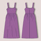 Midi Dress Sewing Pattern PDF | Square Neck with Pockets | Summer Gathered Skirt | Beginner Friendly Straps Dress