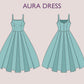 Square neck dress pattern | Women dress sewing pattern  Bow Mini dress| PDF Sewing pattern | 15-sizes | barbie dress | Movie pattern dress