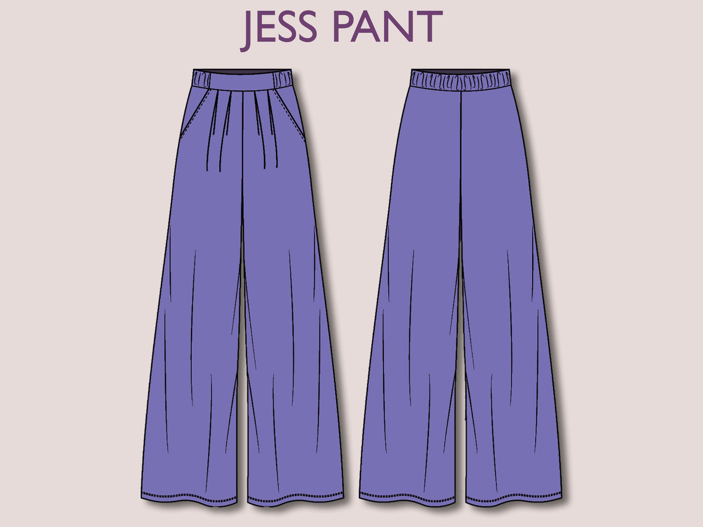 JESS Pant - pleat pant pattern | women pant sewing PDF | classy pant | Women’s Comfy Pant | Wide leg pant | Digital trouser long pant