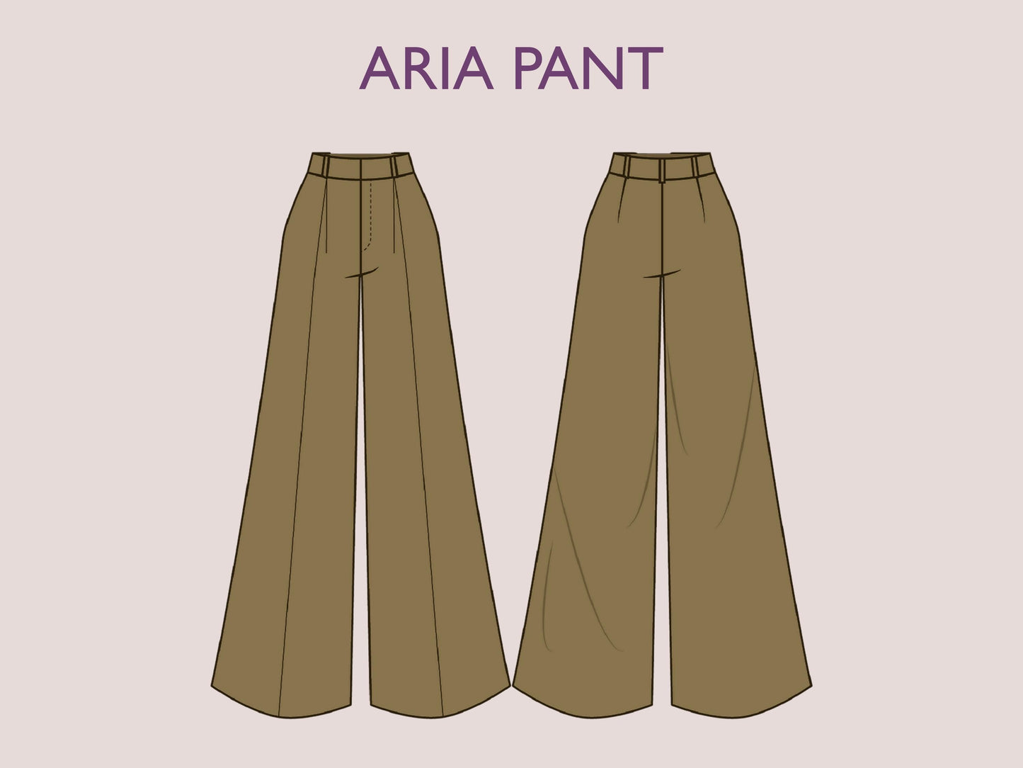ARIA Pant Sewing Pattern | Wide Leg High Waist Trousers PDF | Women sewing pattern | Women’s Digital Pants Pattern | 15 sizes