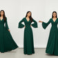 Maxi Wrap Dress Sewing Pattern PDF | Long Bell Sleeve Dress XS-3XL | Elegant Evening Gown Pattern