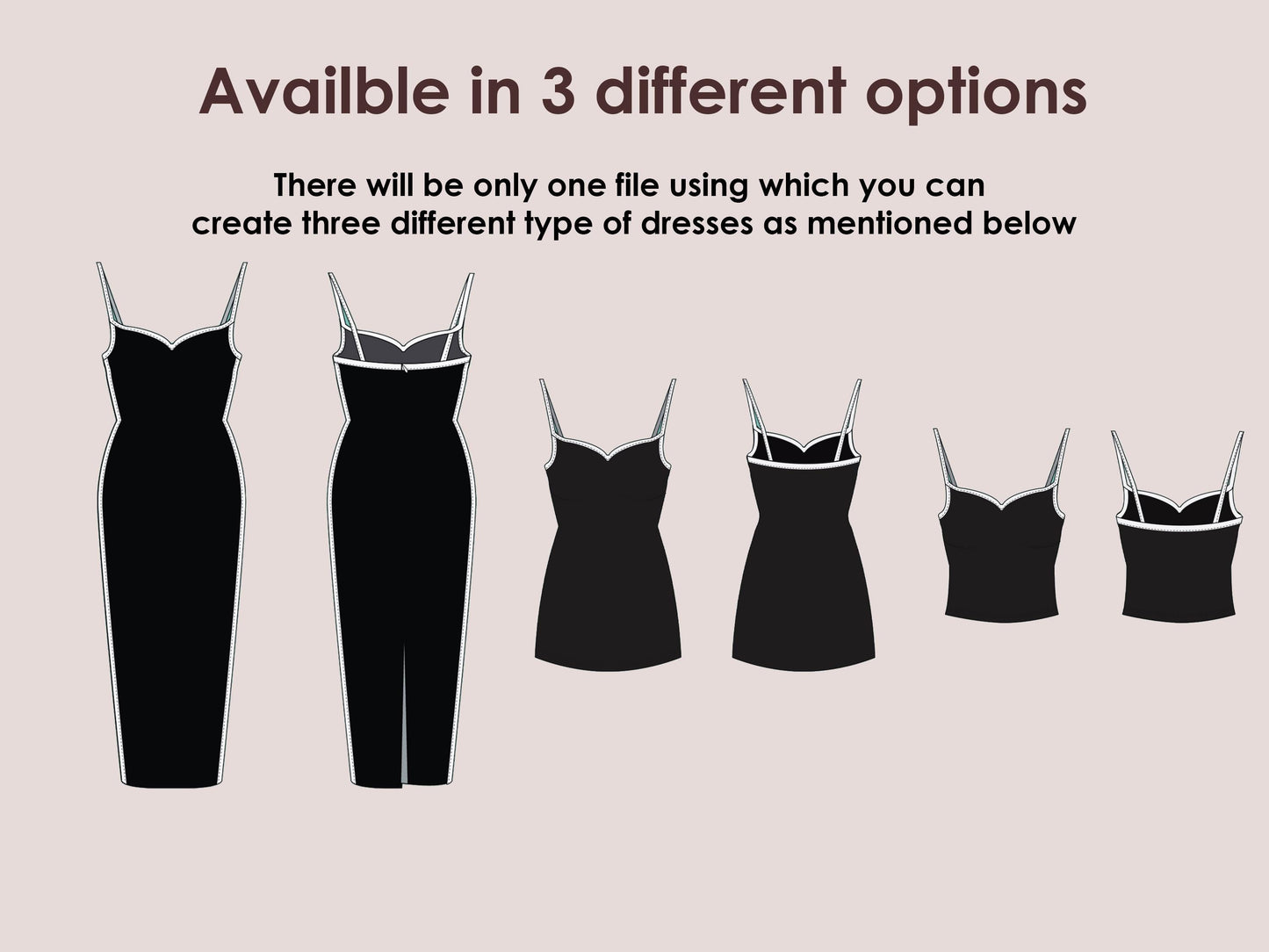 HEARTY Dress - bodycon dress | slim fit | one piece | Party sewing pattern pdf XXS-XXL